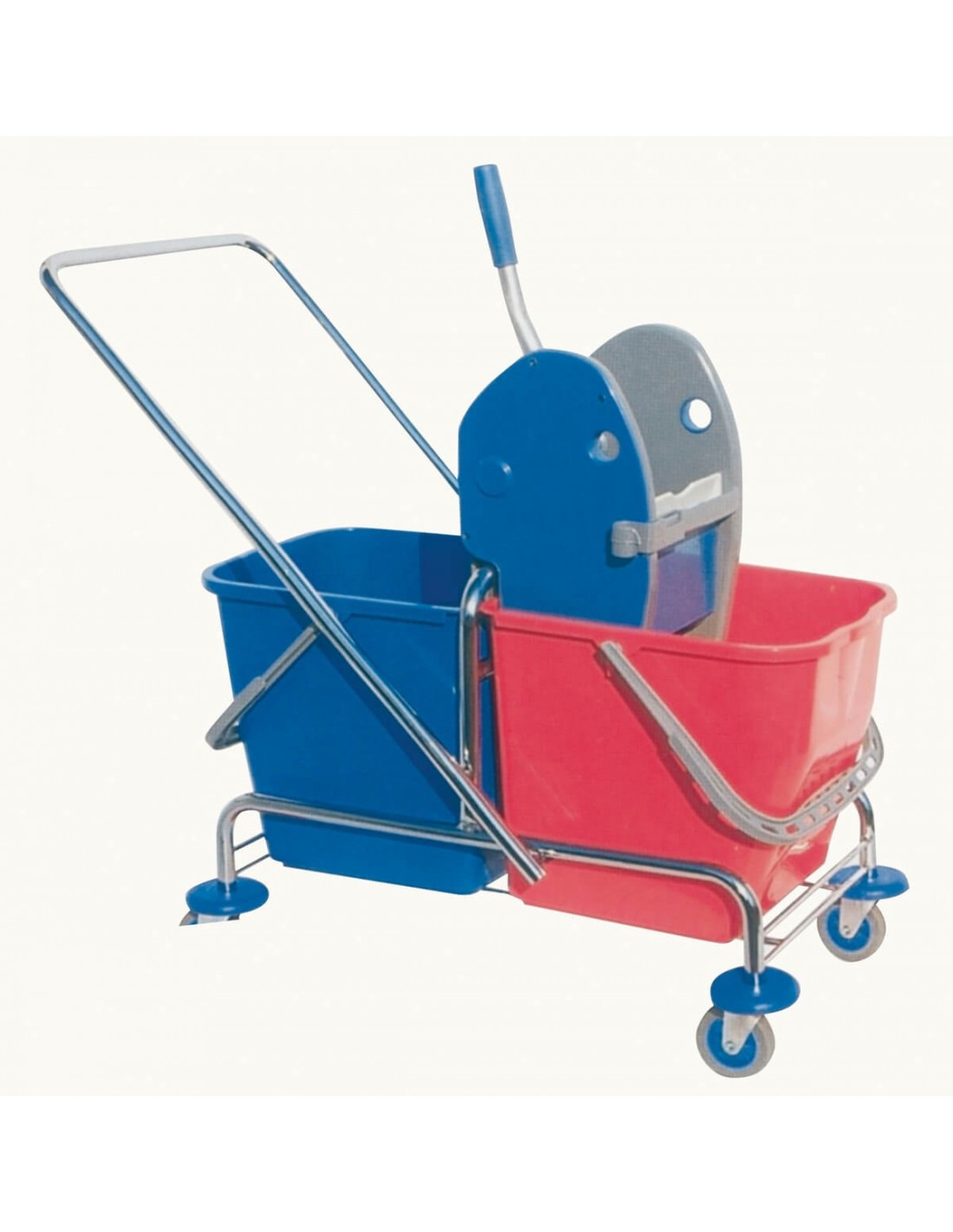 CARRELLO MOCIO 2 VASCHE C/STRIZZATORE